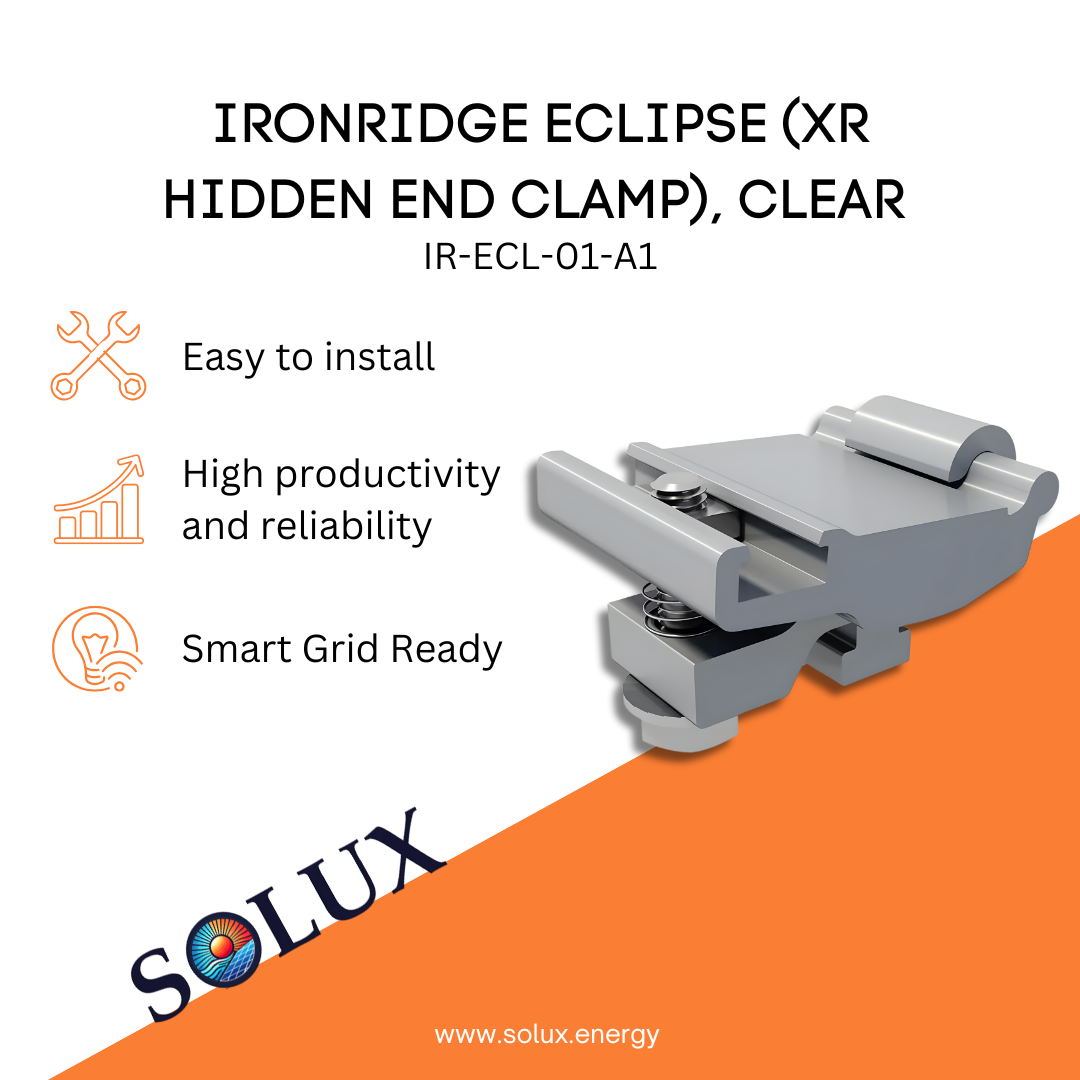 This is an image of Clear Clamps, Ironridge Eclipse Hidden End Clamps